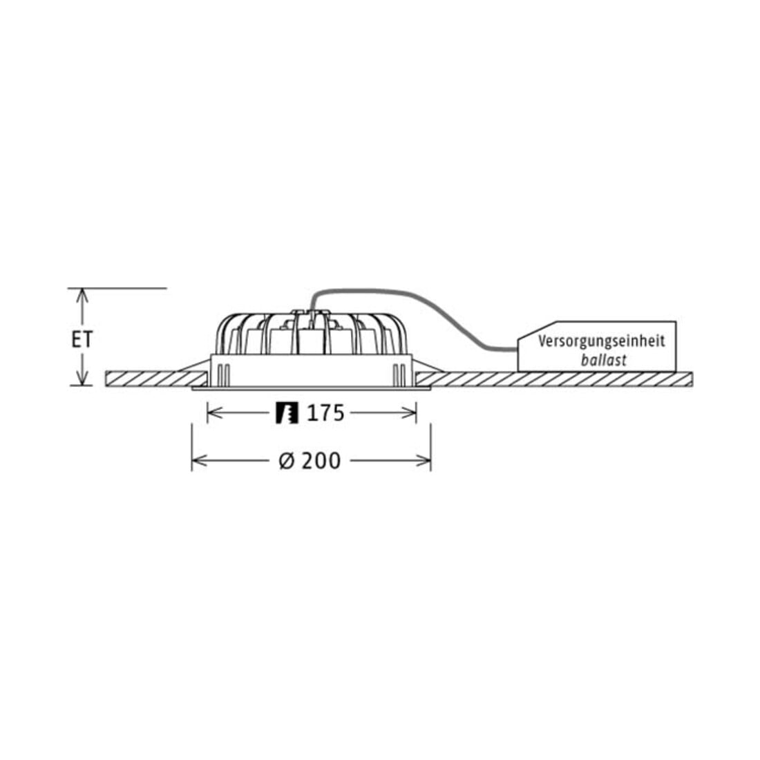 LTS Licht&Leuchten LED-Einbaudownlight 4000K inkl.Konverter VTFM 10.1540 weiss