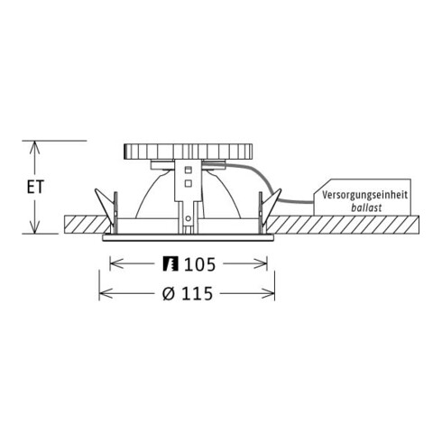 LTS Licht&Leuchten LED-Einbaudownlight weiß 4000K CSAFL 43.2040.50 ws