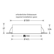 LTS Licht&Leuchten LED-Einbauleuchte 23W 4000K 1399lm PLL27410401/DALI si-4