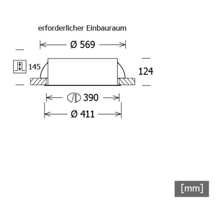 LTS Licht&Leuchten LED-Einbauleuchte 23W 4000K 1399lm PLL27410401/DALI si