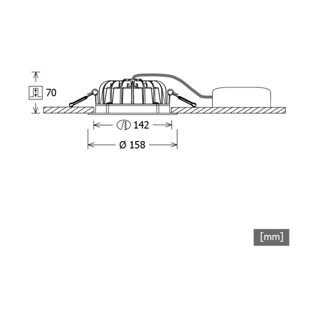 LTS Licht&Leuchten LED encastré downlight 3000K avec convertisseur VTFS 10.1030 blanc