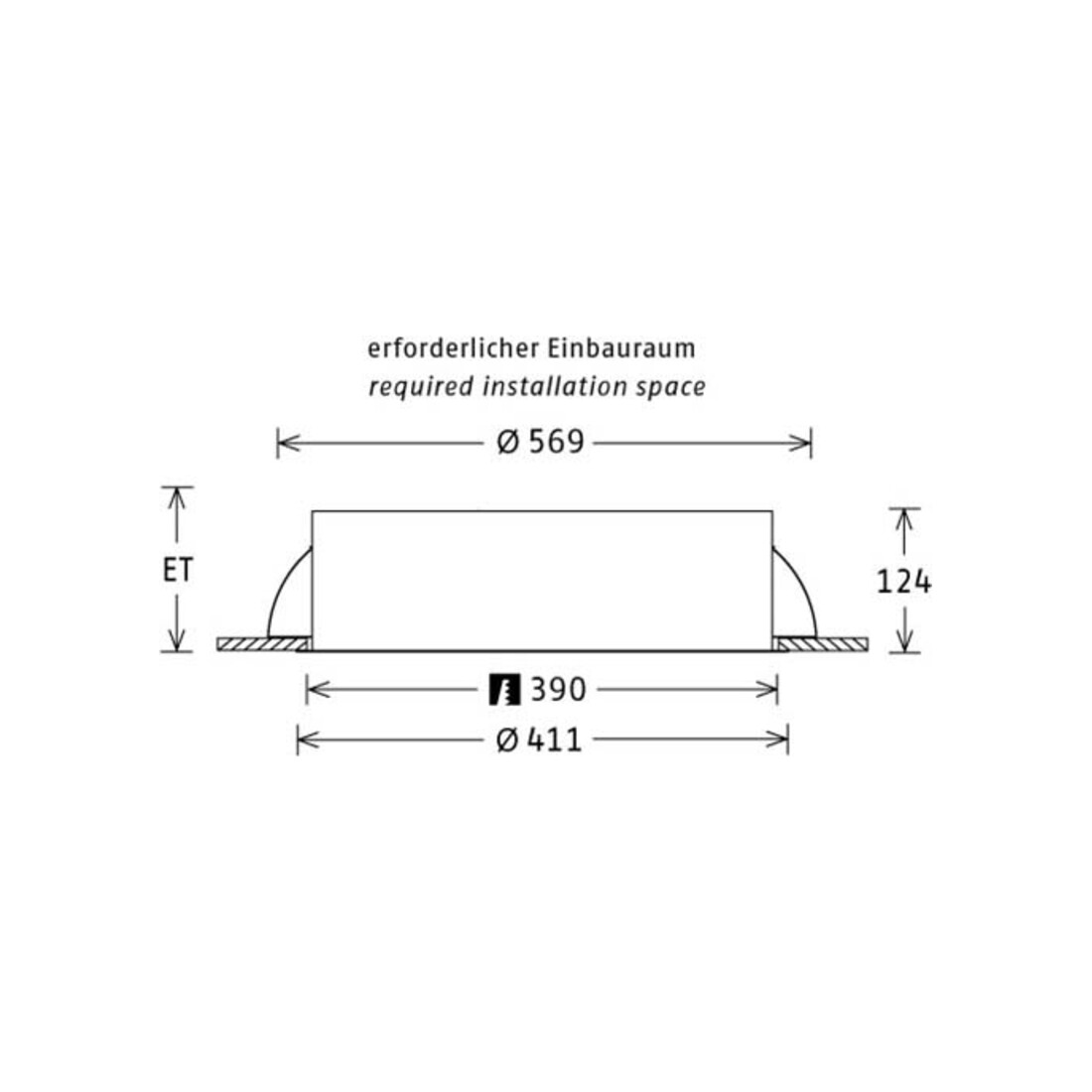 LTS Licht&Leuchten LED-spot encastrable 23W 4000K 1399lm PLL27410401/DALI si