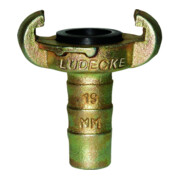 Lüdecke Raccord flexible pour griffes DIN 3489, fonte malléable, embout 10 mm, 3/8