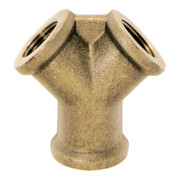 Lüdecke Té à trois voies en fonte malléable, 3 x R 1" FPT