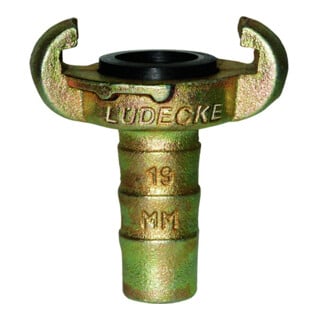 Lüdecke Klauen-Schlauchkupplung DIN 3489, Temperguss, Tülle 13mm, 1/2