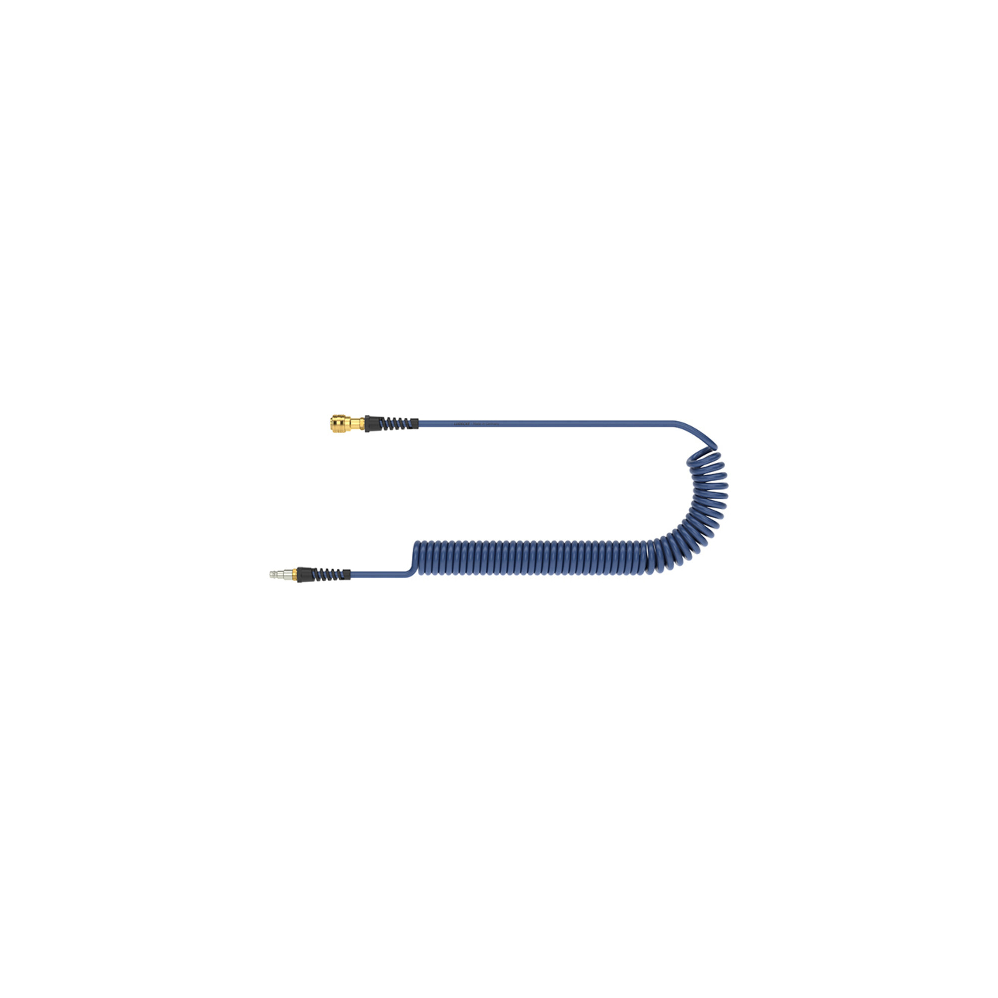 Lüdecke Spiralschlauch PU blau, Kupplung u Stecker NW7,2 8x5mm 6m
