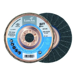 LUKAS Disque à lamelles SLTT (ZA), plat-bombé pour acier, ⌀ 125 mm, Grain : 60