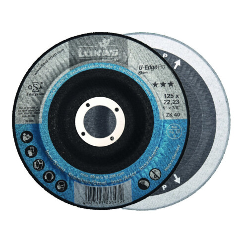 LUKAS Disque à meuler pour soudure U-EDGE PRO 125 mm grain 80 -Erzett