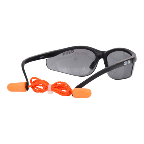 Lunette de protection - Noire avec bouchons d'oreille