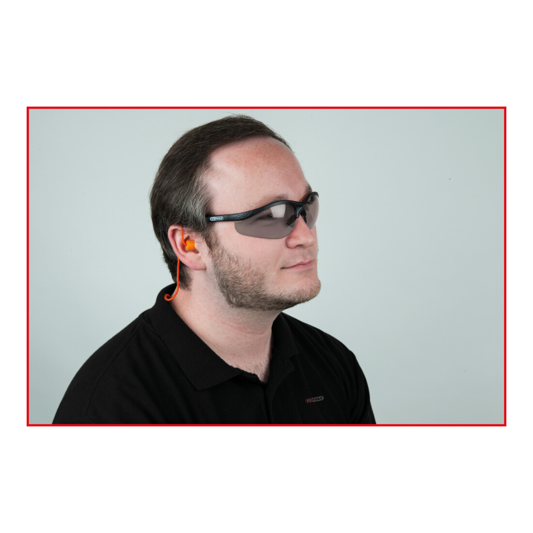 Lunette de protection - Noire avec bouchons d'oreille