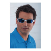 Lunettes de protection FUEL EN 166-1FT branches platine, verres bleus avec tain-4