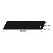 LUTZ BLADES Lame à casser noire 25 mm, paquet de 10 pièces