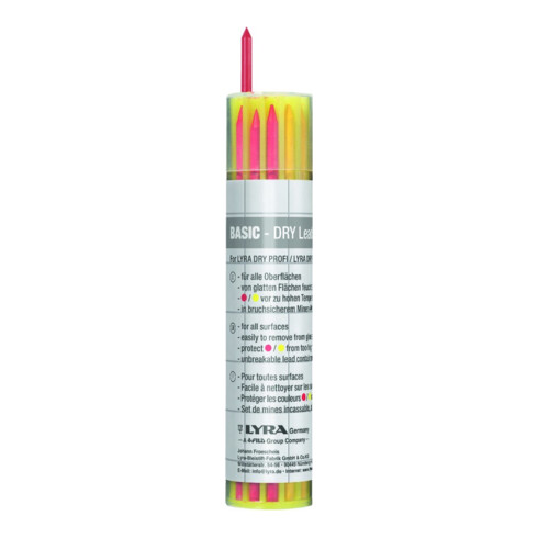 Lyra Set de mines de rechange Basic graphite, jaune, rouge (12 pcs)