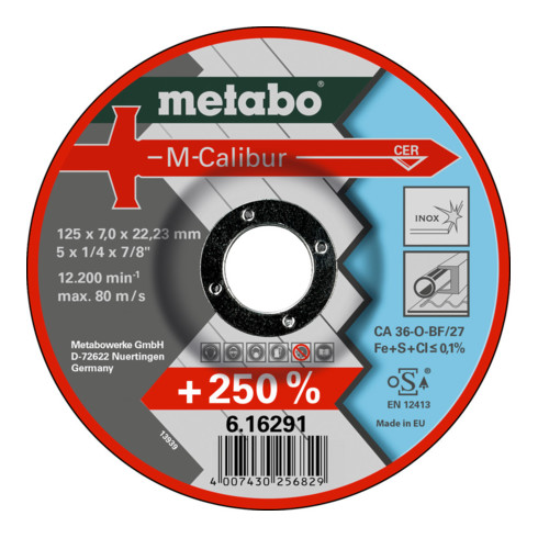 M-Calibur 180 x 7,0 x 22,23 Inox, SF 27 metabo