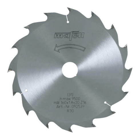 Mafell HM-Sägeblatt 160x1,8x20, Z 16, WZ 092539