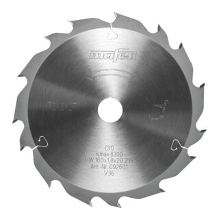 Mafell Lama per sega GT, 160 x 1,2/1,8 x 20 mm, Z 15-3, 2WZ/FZ, per tagli longitudinali nel legno