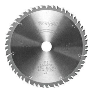 Mafell Lama per sega GT, 162 x 1,2 / 1,8 x 20 mm, Z 49-7, 3WZ/FZ, tagli fini nel legno