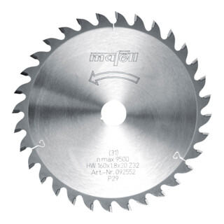 Mafell Lame de scie HM 160 x 1,2/1,8 x 20 mm Z 32 WZ 092552