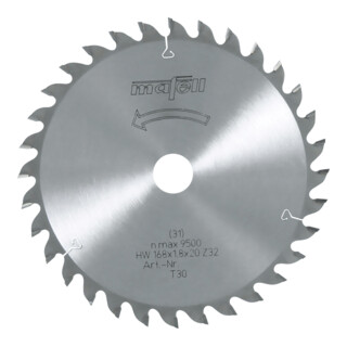 Mafell Lame de scie HM 168 × 1,2/1,8 × 20 mm, Z 32, WZ, pour coupes fines dans le bois