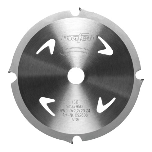 Mafell Sägeblatt-DT, 160 x 1,6 / 2,2 x 20 mm, Z 4, FZ, Abrasive Materialien