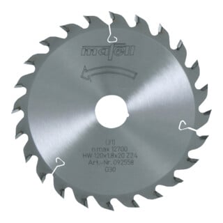 Mafell Sägeblatt-HM, 120 x 1,2/1,8 x 20 mm, Z 24, WZ