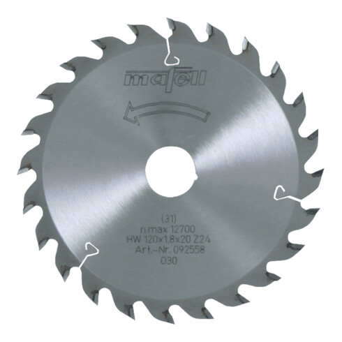Mafell Sägeblatt-HM, 120 x 1,2/1,8 x 20 mm, Z 24, WZ