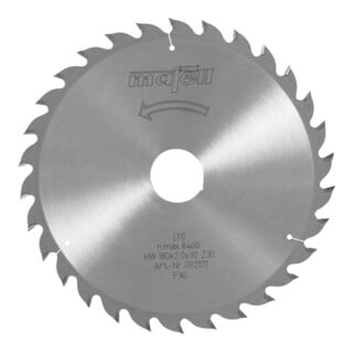 Mafell Sägeblatt-HM, 180 x 1,2/2,0 x 30 mm, Z 30, WZ