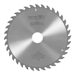 Mafell Sägeblatt-HM, 190 x 1,2/2,0 x 30 mm, Z 36, WZ