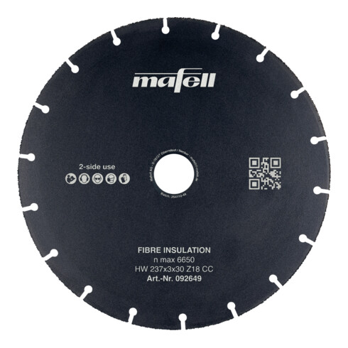 Mafell Sägeblatt KSB-FI 237 HW 237 x 3 x 30 mm Z18 CC Fiber Insulation