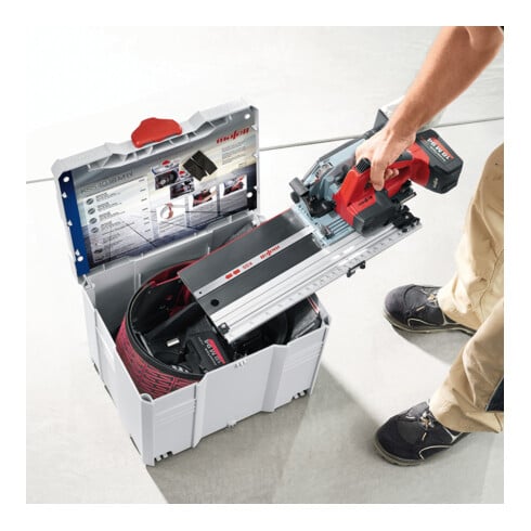 Mafell Scie plongeante sur rail sans fil KSS 40 18M bl PURE dans T-MAX