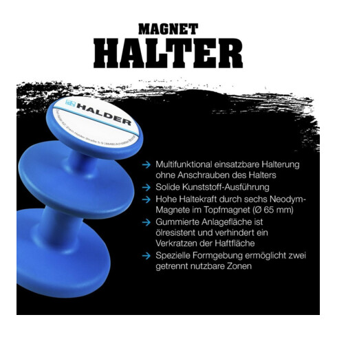 Magnethalter D.65mm schwarz HALDER