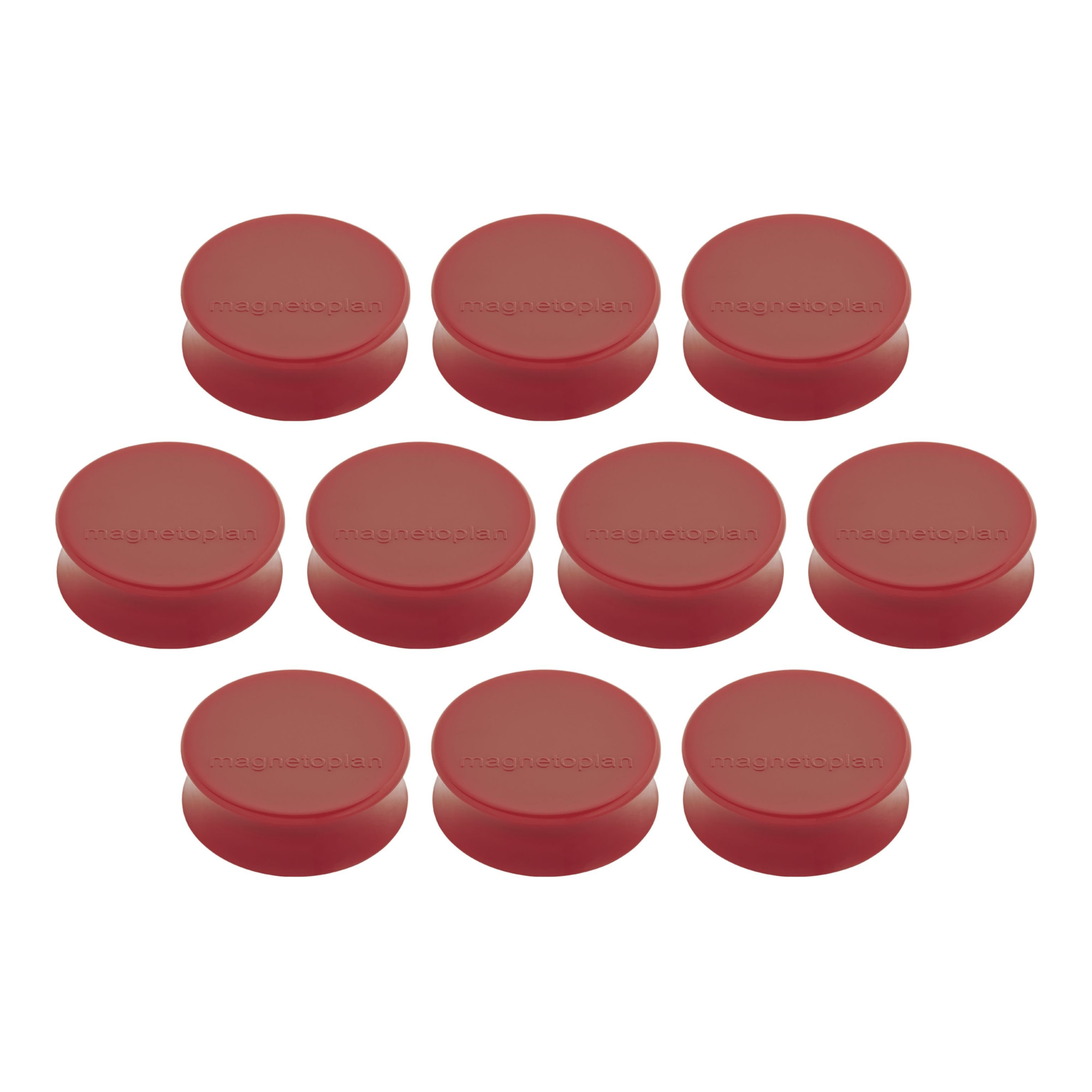Magnetoplan Ergo-Magnete, large, rot, Pack a 10 Stück ; Soennecken
