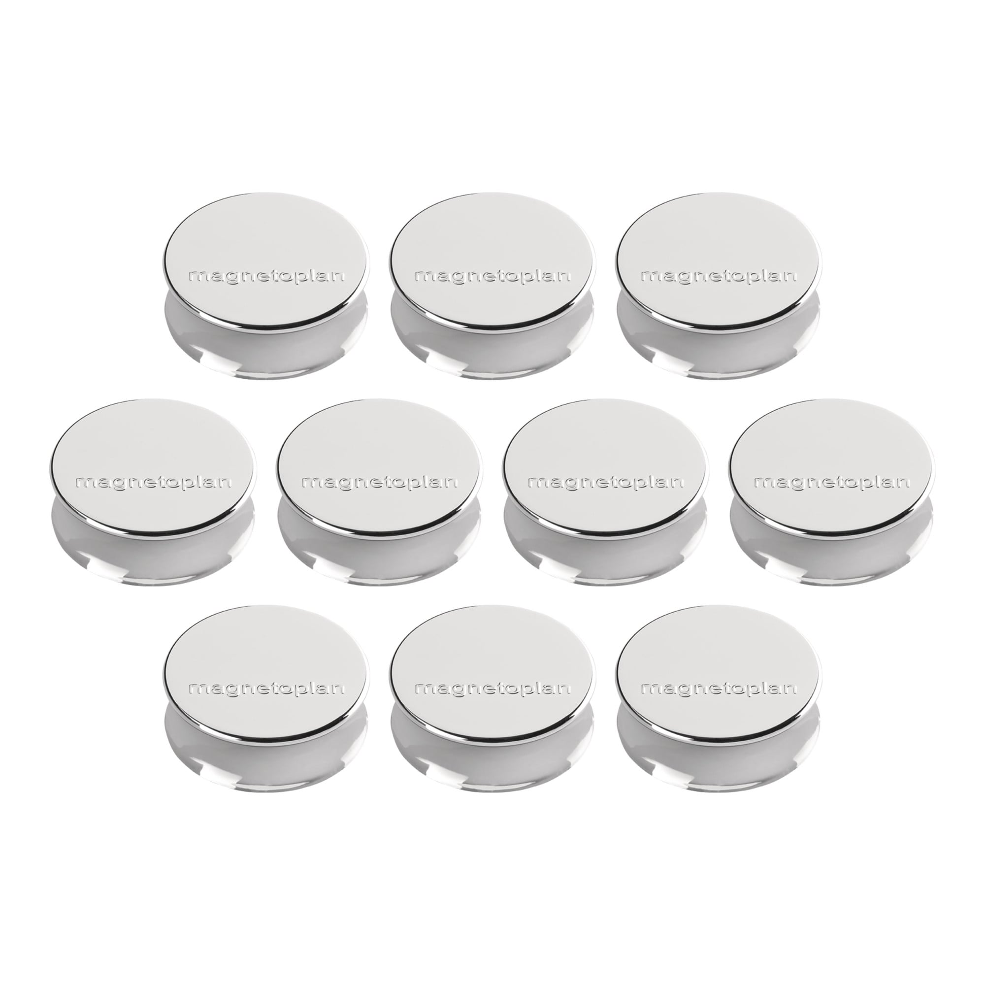 Magnetoplan Ergo-Magnete, large, silber, Pack a 10 Stück ; Soennecken
