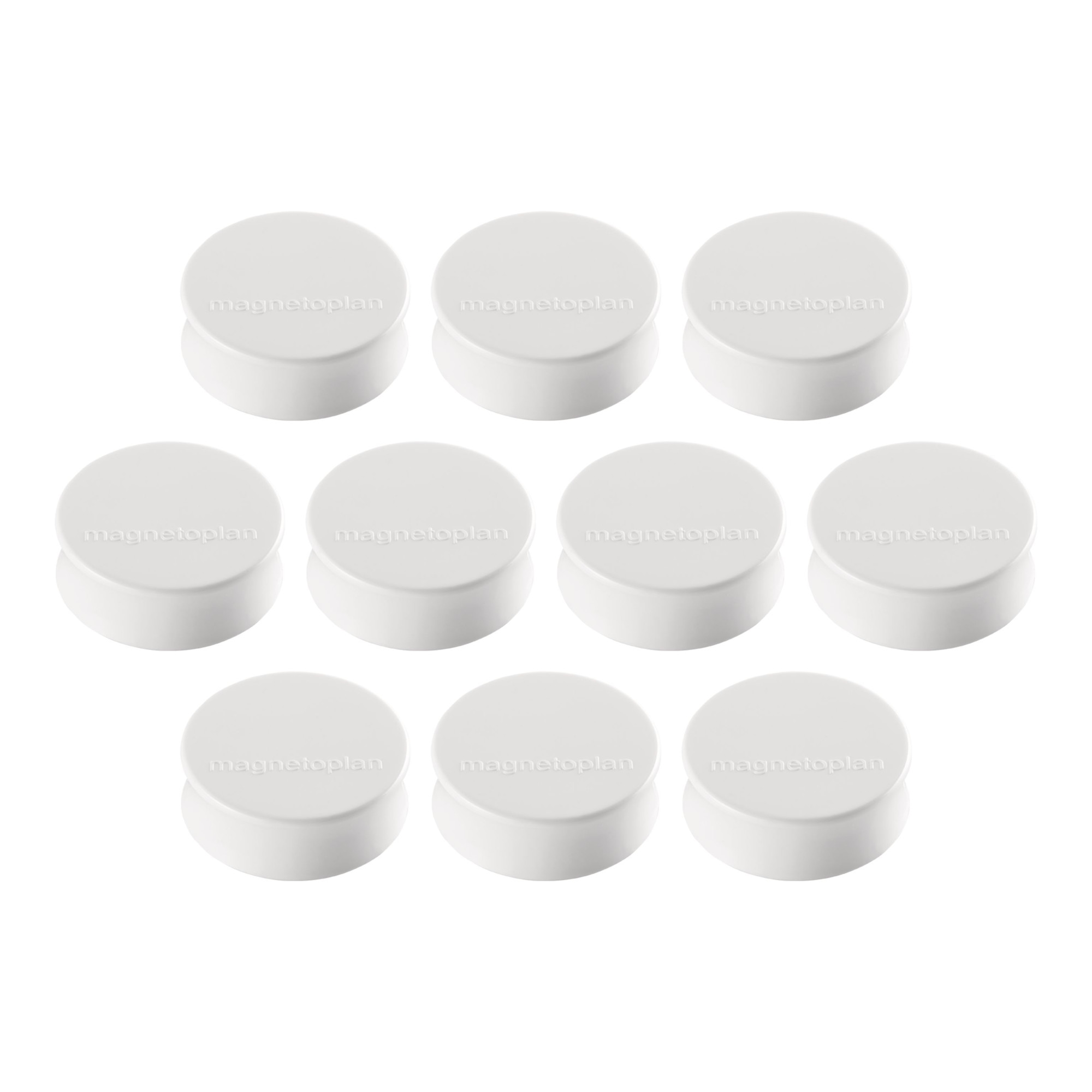 Magnetoplan Ergo-Magnete, large, weiß, Pack a 10 Stück ; Soennecken