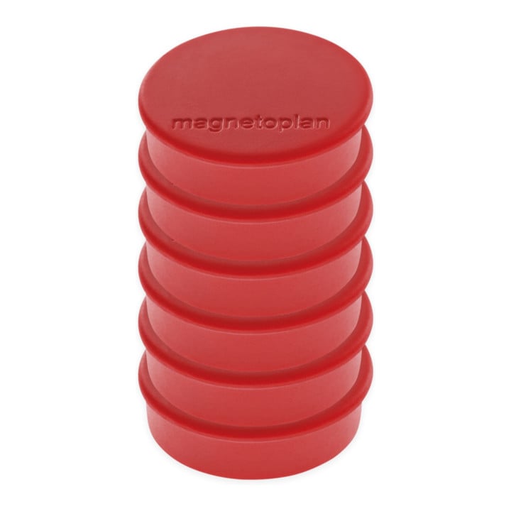 Magnetoplan Magnet Discofix Hobby auf Blisterkarte, 6 Stück, rot