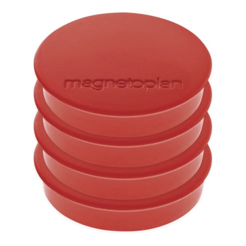 Magnetoplan Magnet Discofix Standard auf Blisterkarte, 4 Stück, weiß