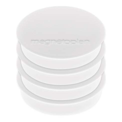 Magnetoplan Magnet Discofix Standard auf Blisterkarte, 4 Stück, weiß