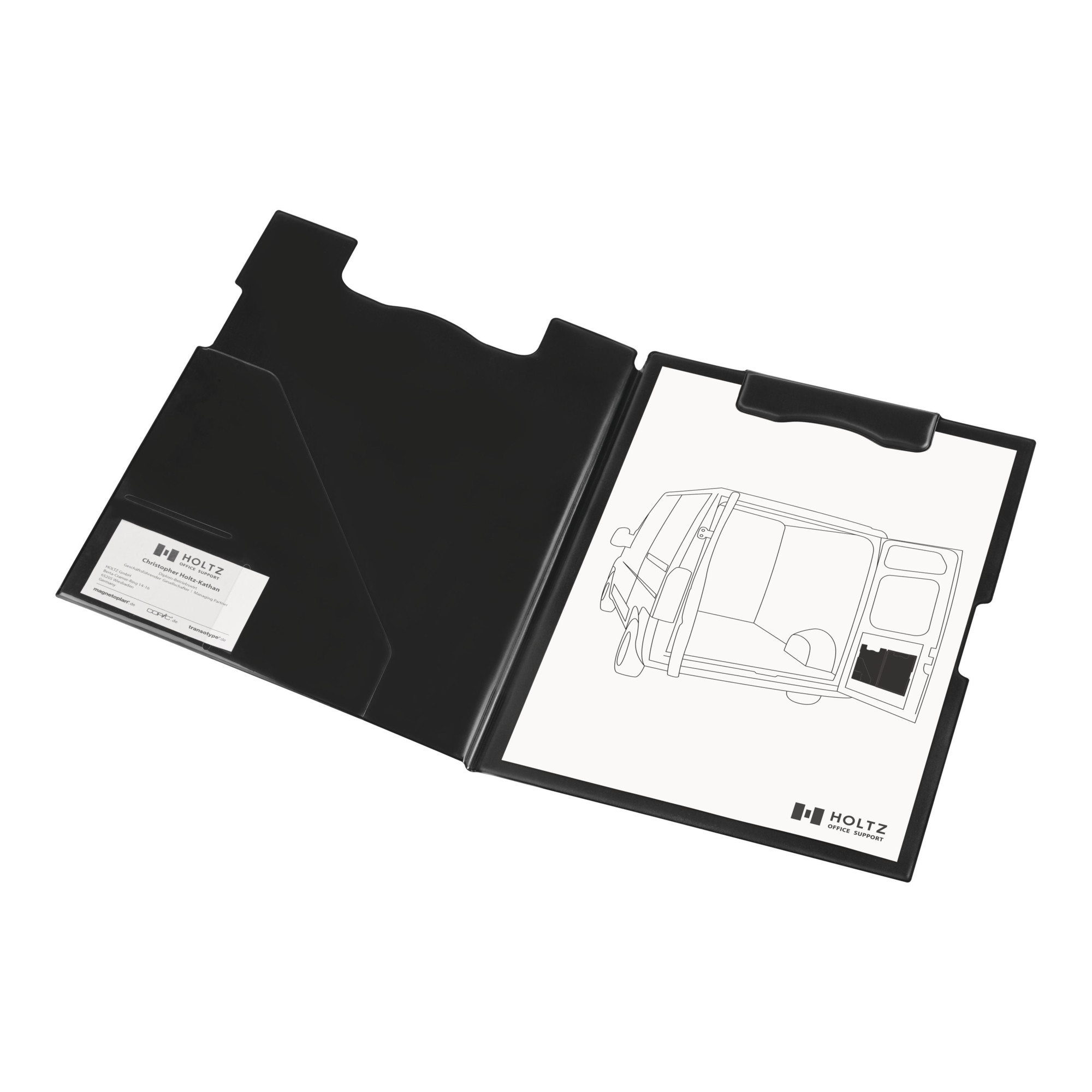 Magnetoplan Magnetische Klemmbrett Mappe, A4, schwarz