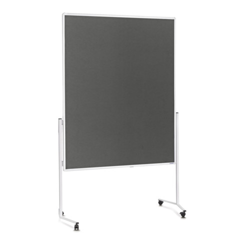 Magnetoplan Moderationstafel mit weißem Rahmen, einteilig, Filz grau, 1200 x 1500 mm