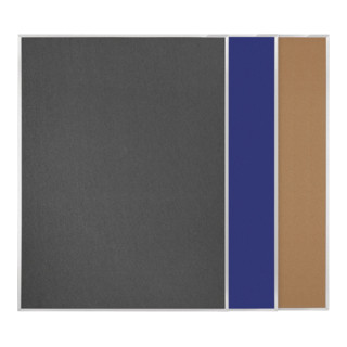 Magnetoplan Pintafel doppelseitig, Filz grau, 1200 x 1500 mm