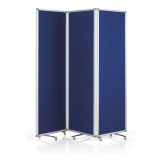 Magnetoplan Präsentationswand mobil, faltbar, royalblau, Filz blau, 1810 x 1800 x 370 mm