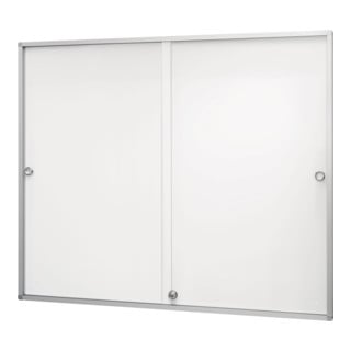 Magnetoplan Schaukasten de luxe mit Schiebetüren für den Innenbereich, 898 x 938 x 30 mm, 3 x 4 A4 30 mm