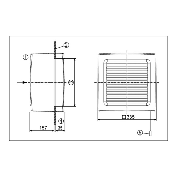 MAICO Fensterventilator EVN 22 R 225mm elektrisch