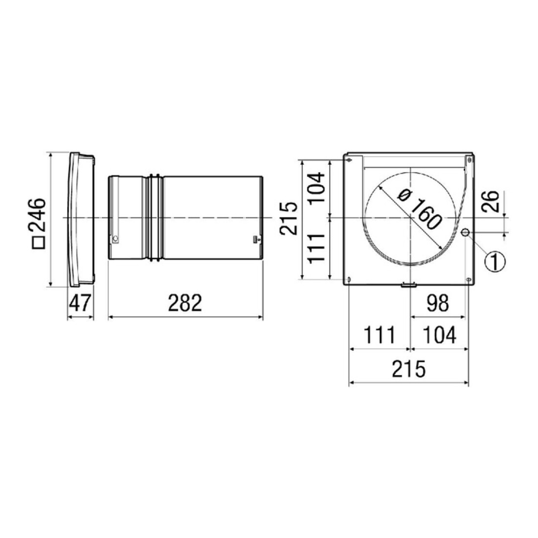 Maico Kit de montage final pour ventilation décentralisée PP 45 K