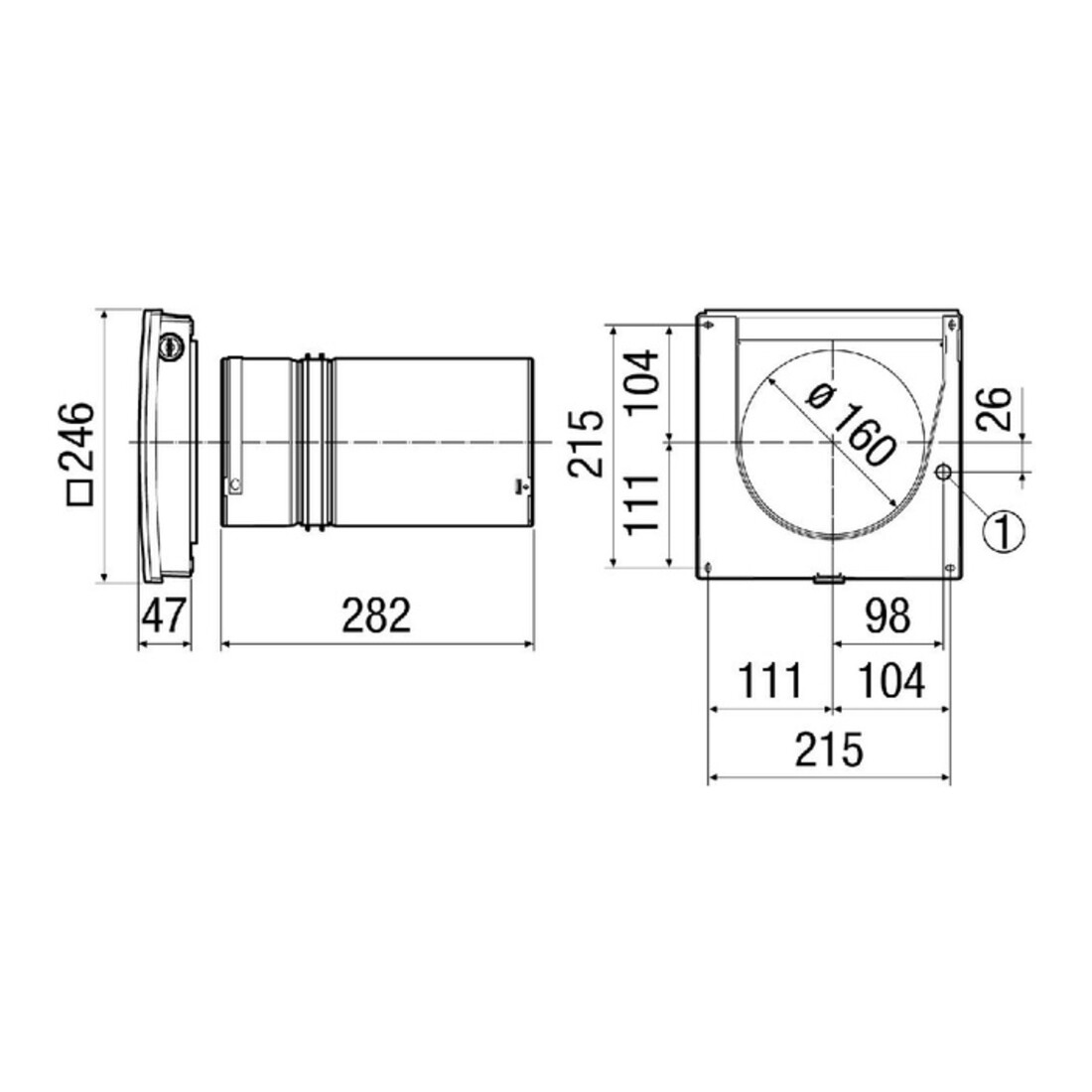Maico Kit de montage final pour ventilation décentralisée PP 45 O