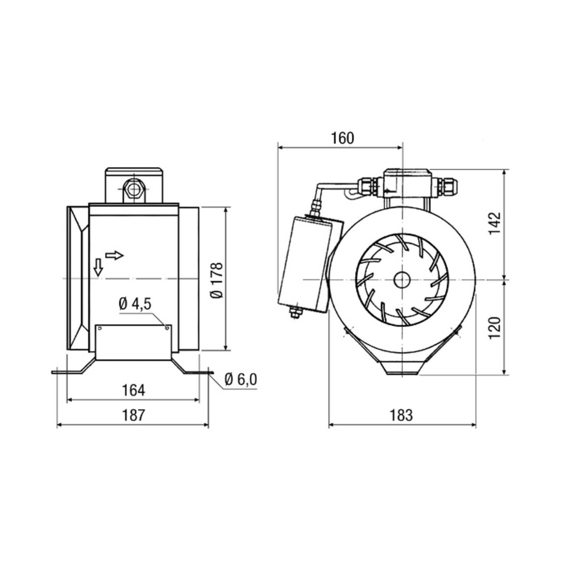 Maico Rohrventilator 180mm, 50W ERM 18 Ex e