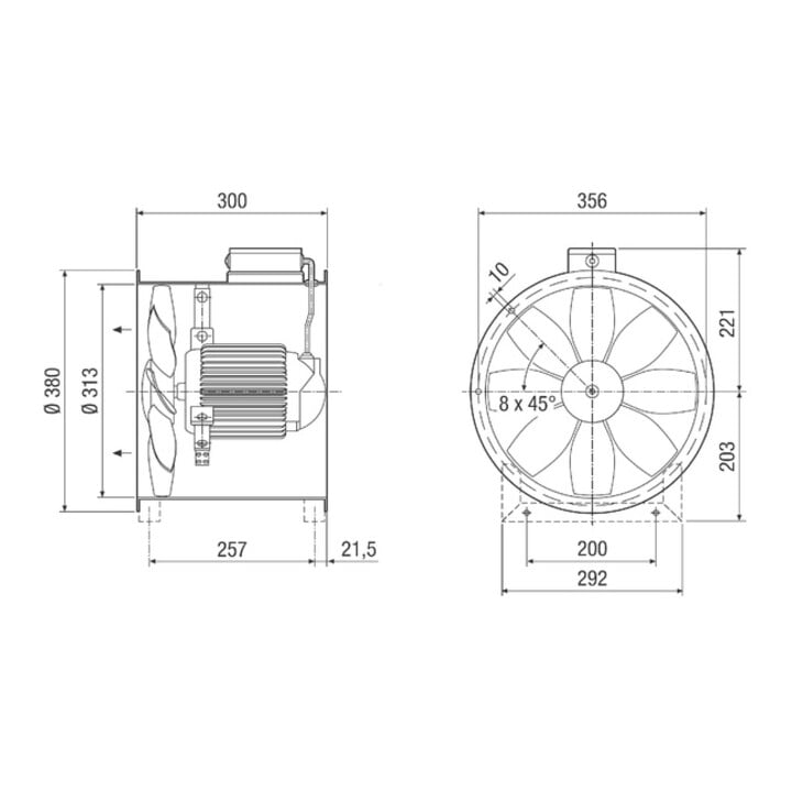 Maico Ventilateur DZR 30/4 B 300 mm acier peint argenté