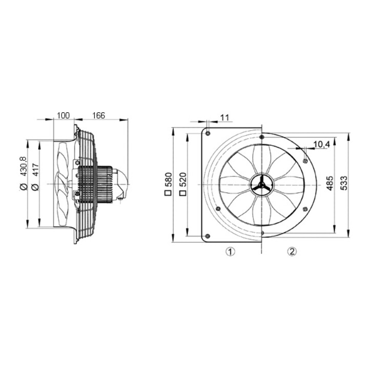 Maico Ventilateur EZQ 40/4 B 4000 m³/h 230W IP55