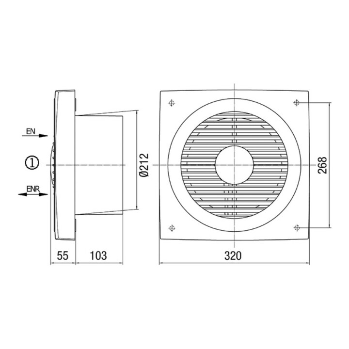 Maico Ventilateur mural encastrable 30W, 420 m³/h, IP44 EN 20