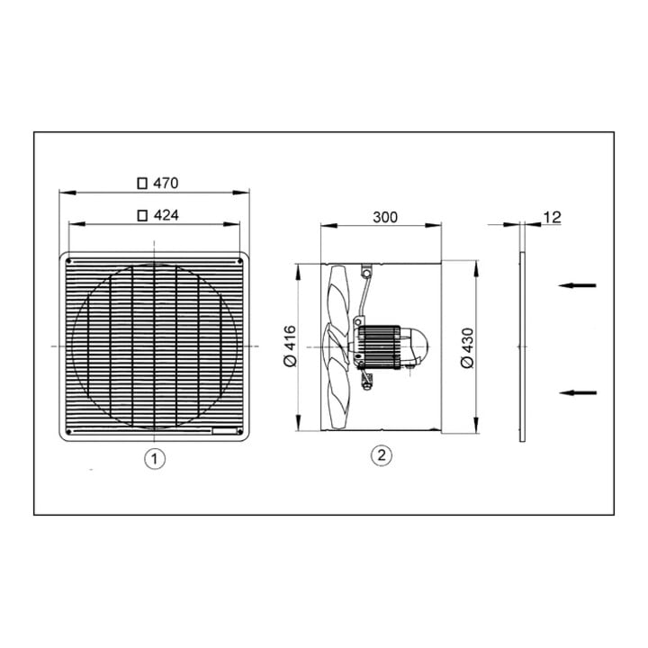 MAICO Ventilator DZF 40/6 B Drehstrom 400 V silber